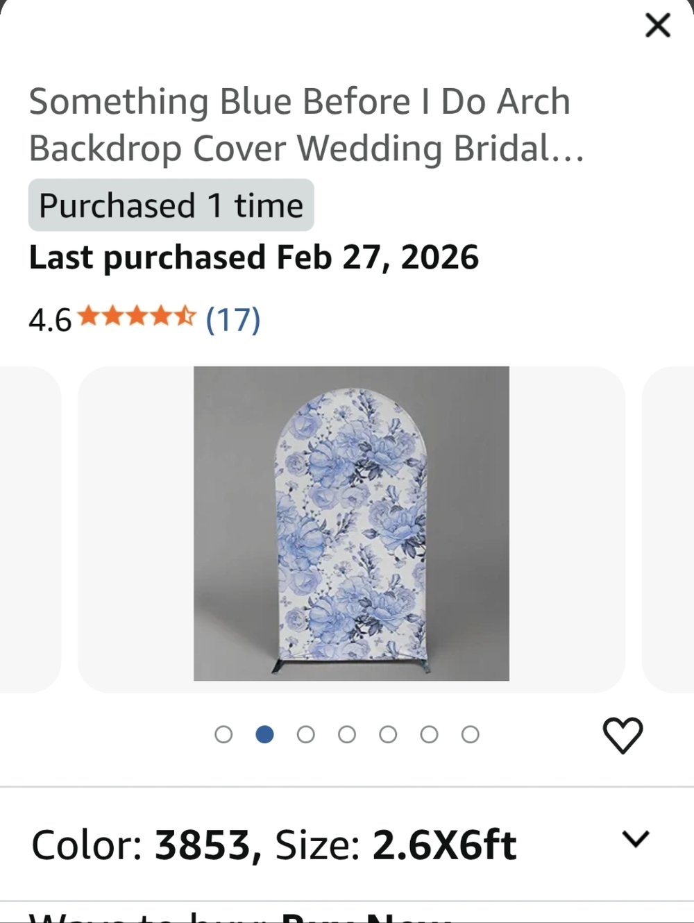 Amazon Blue Floral Arch Backdrop Cover - Picture 6 of 7